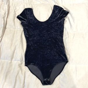 American Eagle grey blue velvet bodysuit small